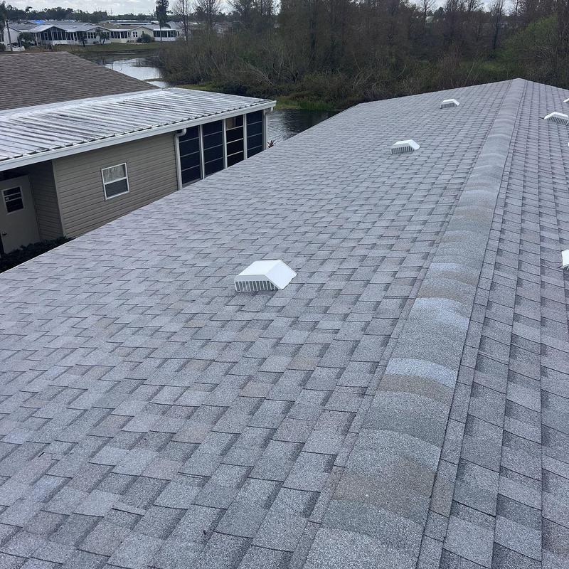 Tamko Titan XT shingle roof with vents in gray