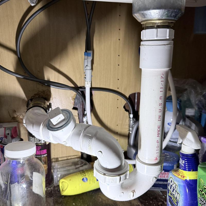 Kitchen sink drain pipes and new plumbing fittings