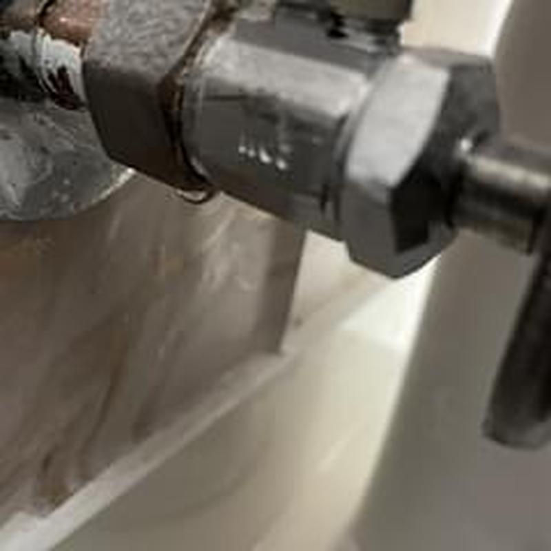 Angle stop valve on toilet water supply line