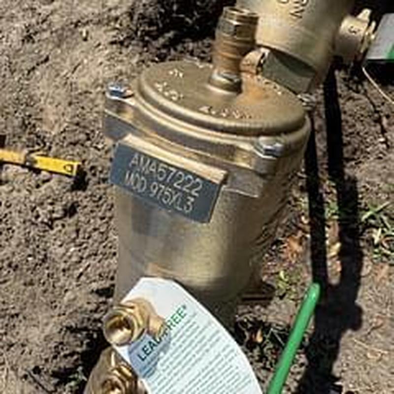 Wilkins 2975 XL3 backflow preventer installed outdoors