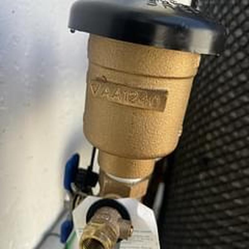 PVB backflow preventer installed on pool hose bib