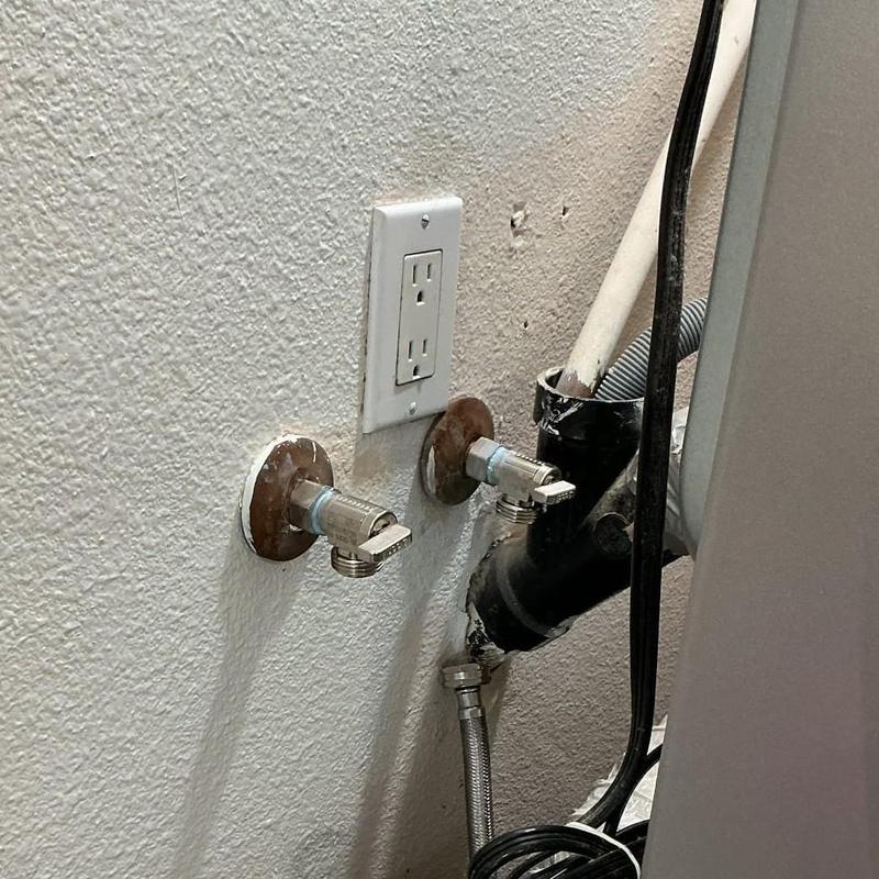 Washing machine angle stop shut-off valves