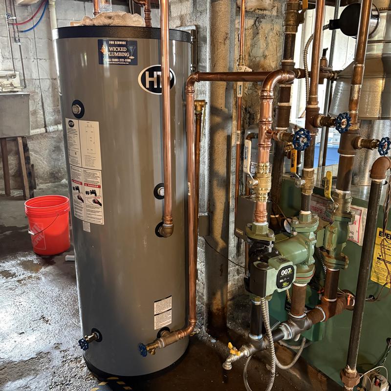 HTP indirect water heater with copper piping