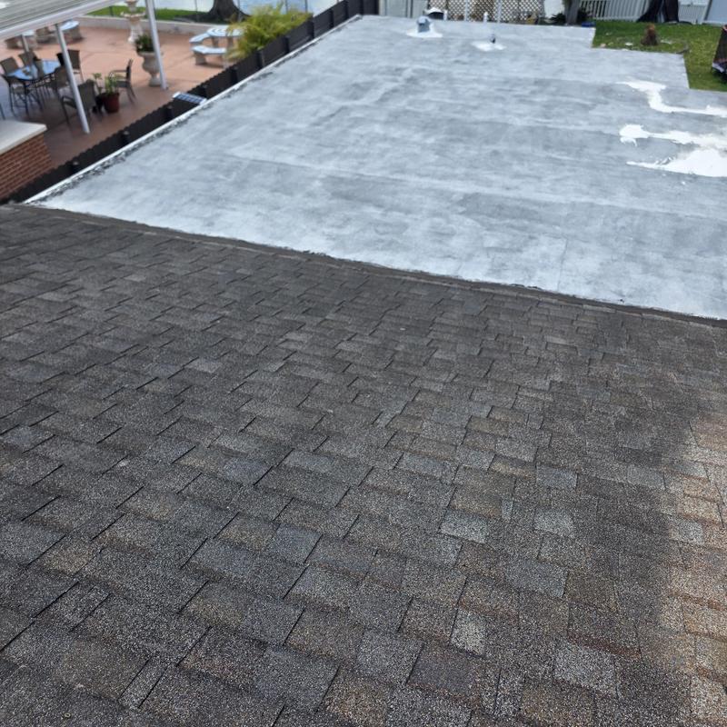 Shingle and flat roof with double layered structure