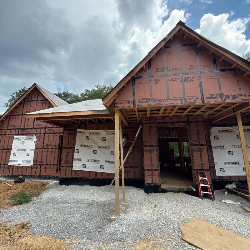 ZIP System sheathing installation on house exterior framing