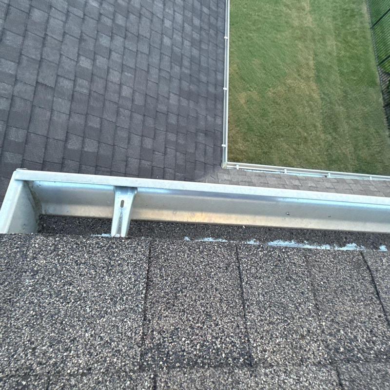 Asphalt shingle roofing and aluminum gutter inspection