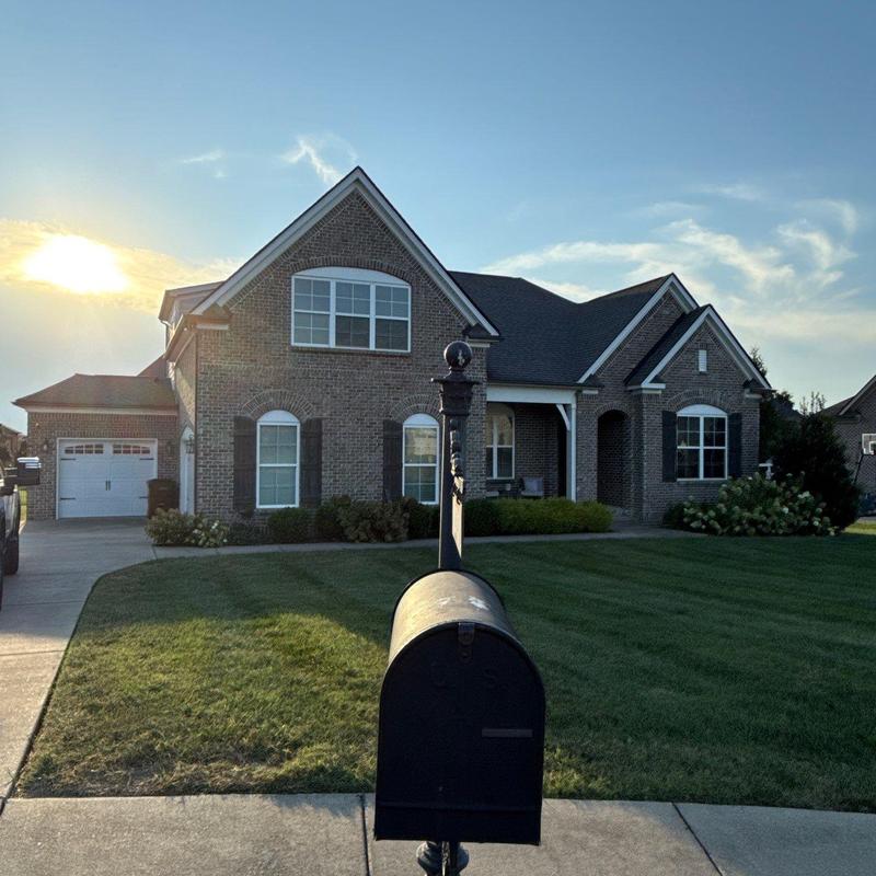 Shingles and flashing hail damage on residential roof