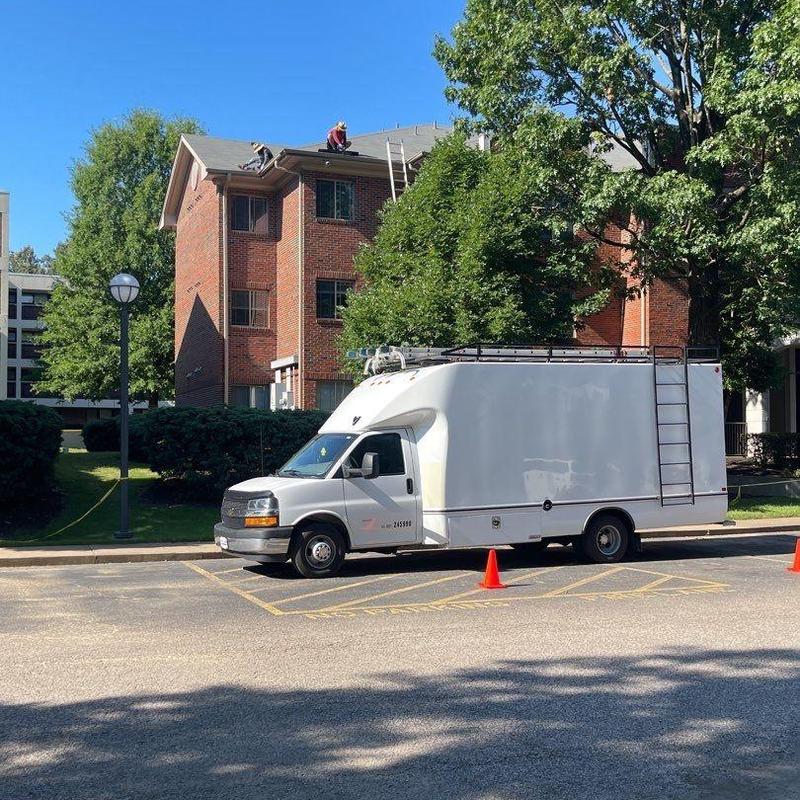 Roof shingles replacement on university building