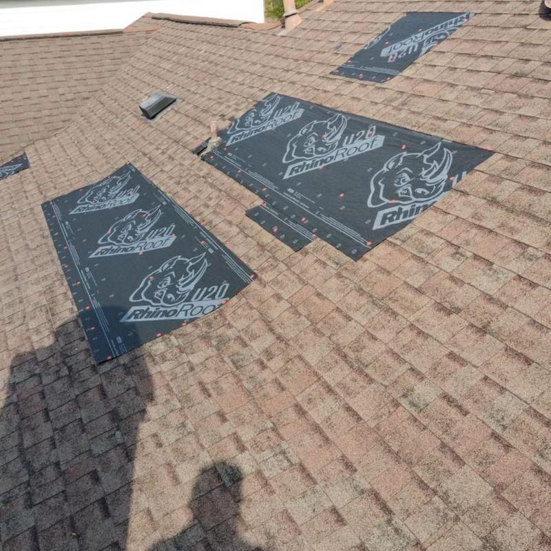 RhinoRoof underlayment installation on asphalt shingle roof