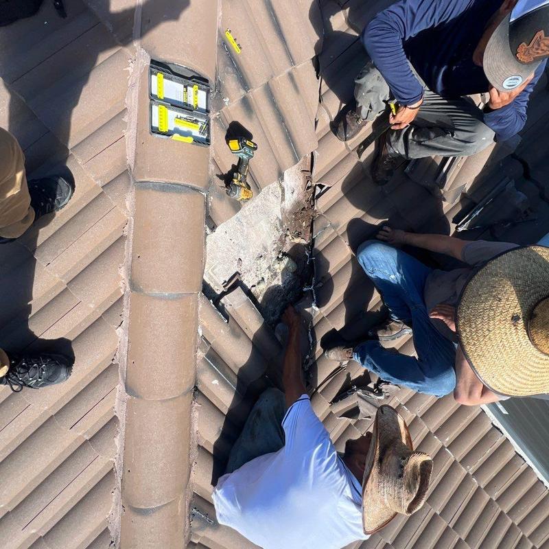 Concrete tile roof leak inspection and repair