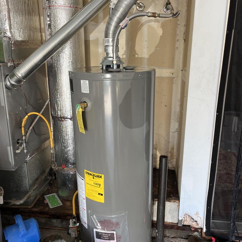 50 gallon gas water heater with venting and piping
