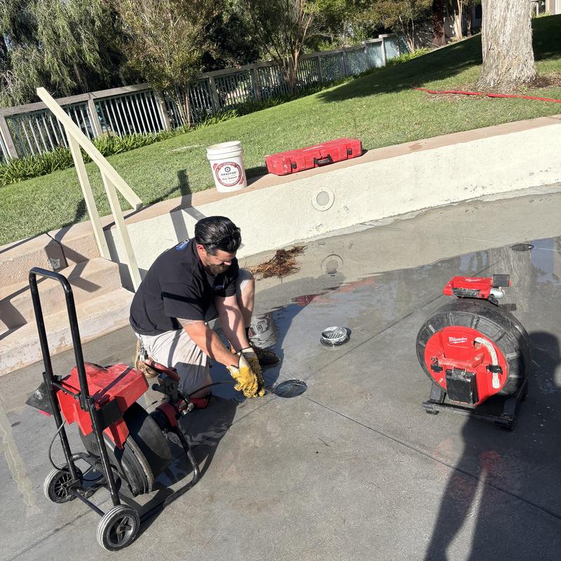 Storm drain root removal with inspection camera Storm drain root removal with inspection camera