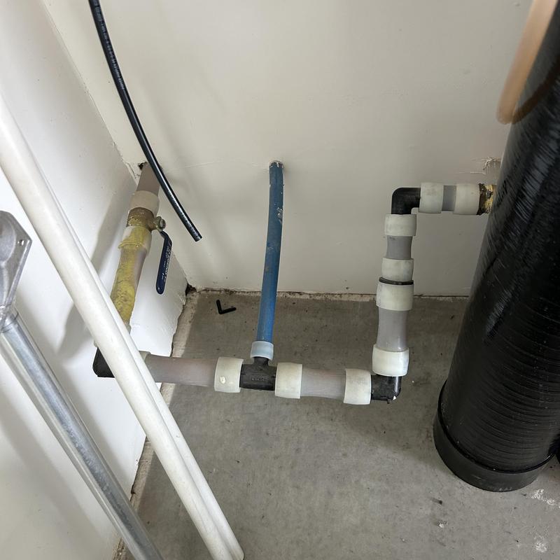 Pressure reducing valve and piping installation in basement