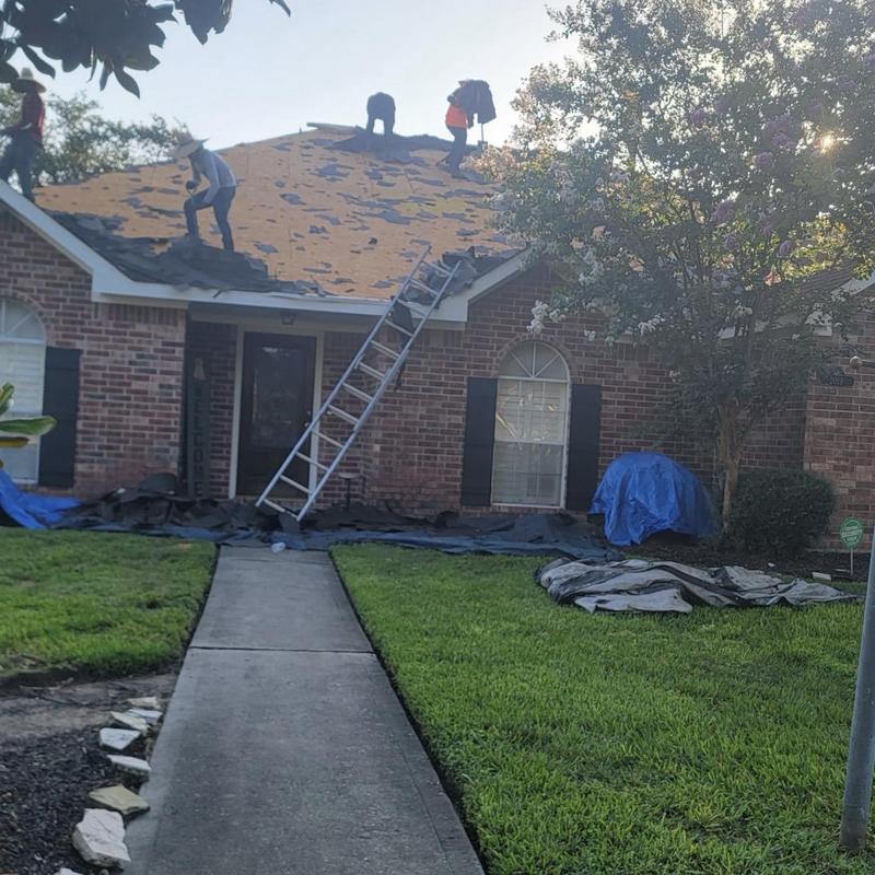 Residential roof decking tear-off in Pearland, TX