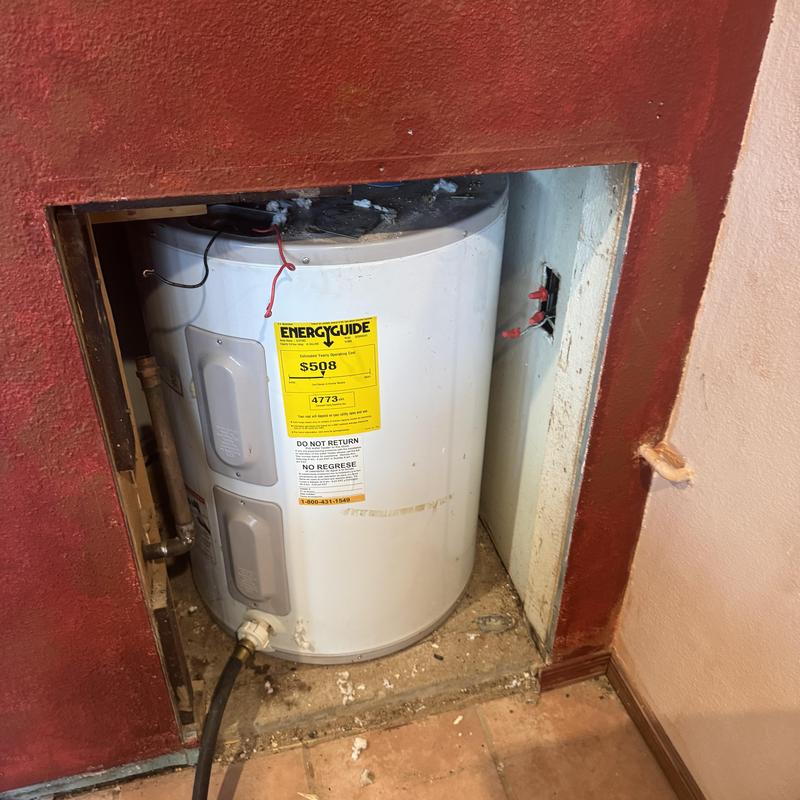 38-gallon lowboy water heater replacement in wall cavity