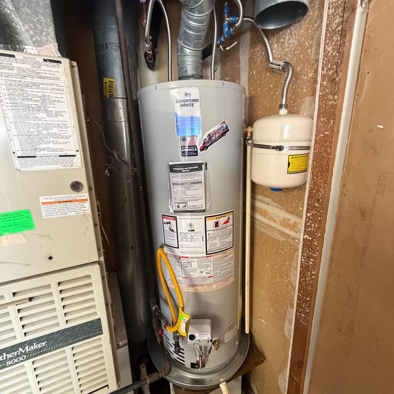 Bradford White natural gas water heater installation