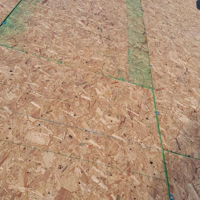 OSB roof decking with code-compliant nail pattern in Fort Myers