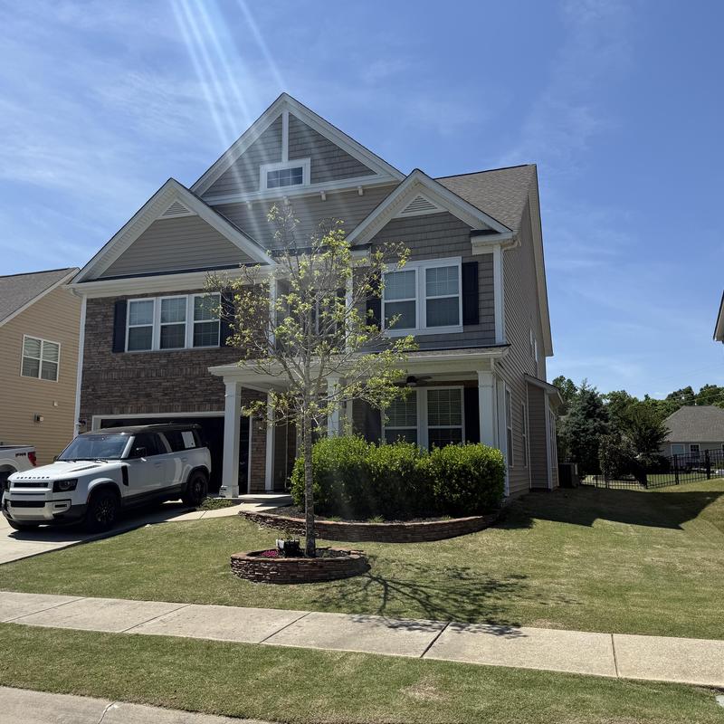 Shingle roof with replaced shingles and ice & water shield