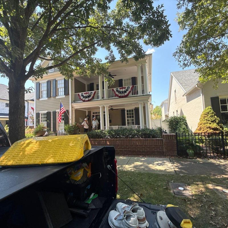 Roof hail damage inspection at residential home