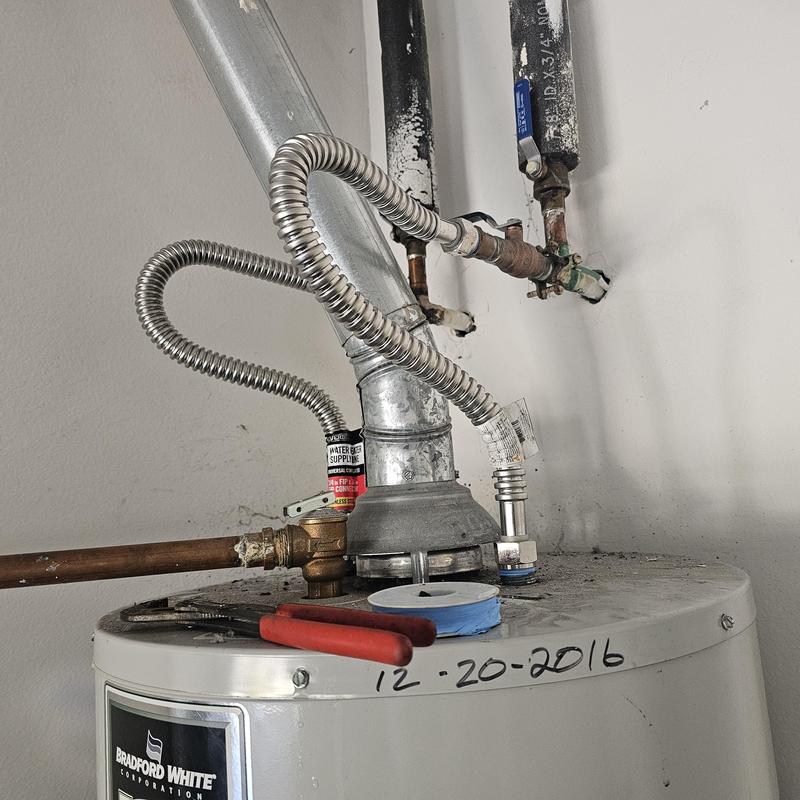 Water heater flexible connectors with new fittings