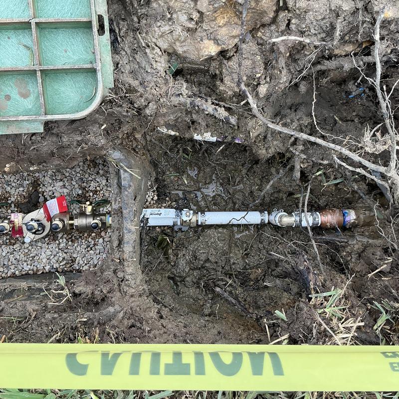 Double check valve and isolation ball valve installation in soil