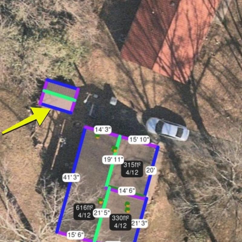 Detached shed roof drone inspection with measurements Detached shed roof drone inspection with measurements