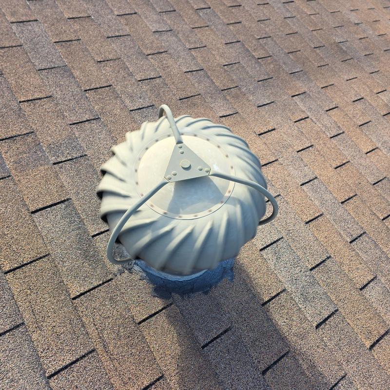 Turbine roof vent on shingle roof replacement job