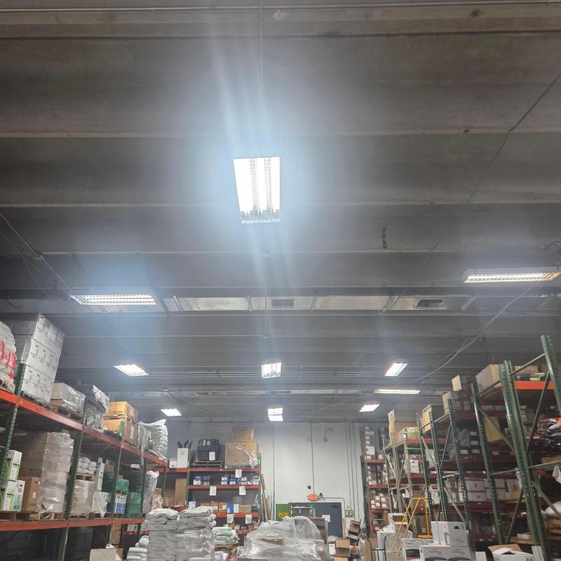 Commercial flat roof and ceiling duct system in warehouse Commercial flat roof and ceiling duct system in warehouse