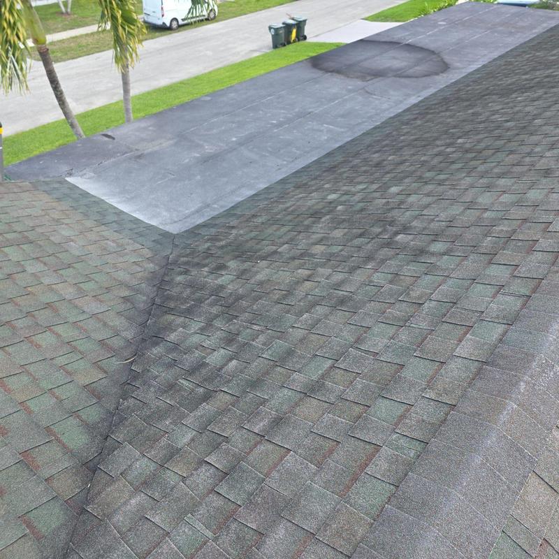 GAF Timberline HDZ shingle roof with capsheet section