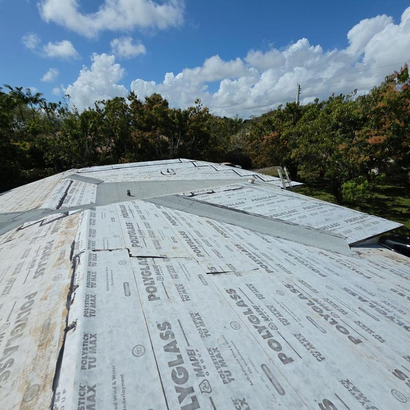 Tile roof underlayment installation on flat roof
