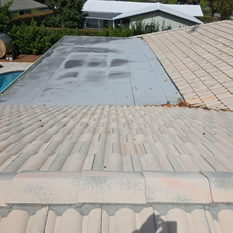 Concrete tile roof and flat roof replacement installation