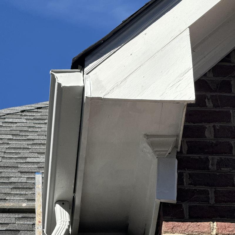 Fascia and soffit with aluminum coil wrap installed