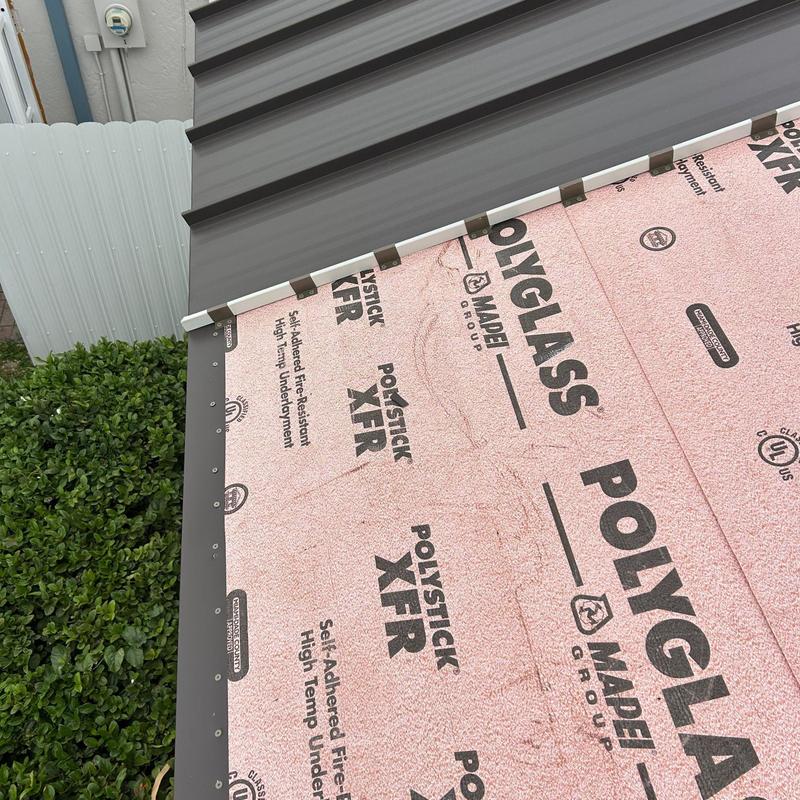 Standing seam metal roof underlayment installation in Miami