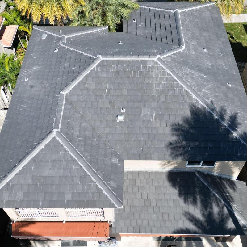 Concrete tile roof with sealed ridge lines in Miami
