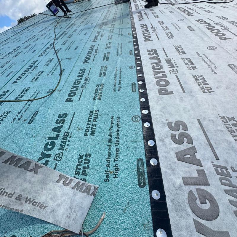 Concrete tile roof underlayment installation in Miami