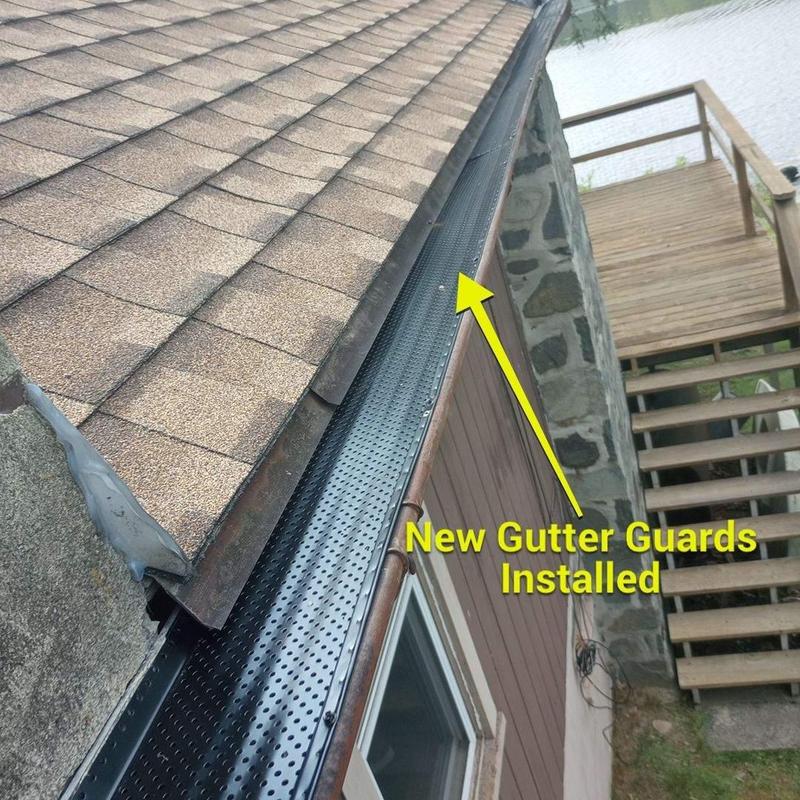 Gutter guards installed on home gutter system Gutter guards installed on home gutter system