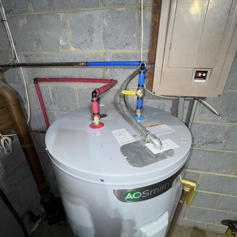 50 gallon water heater with new copper hot water lines