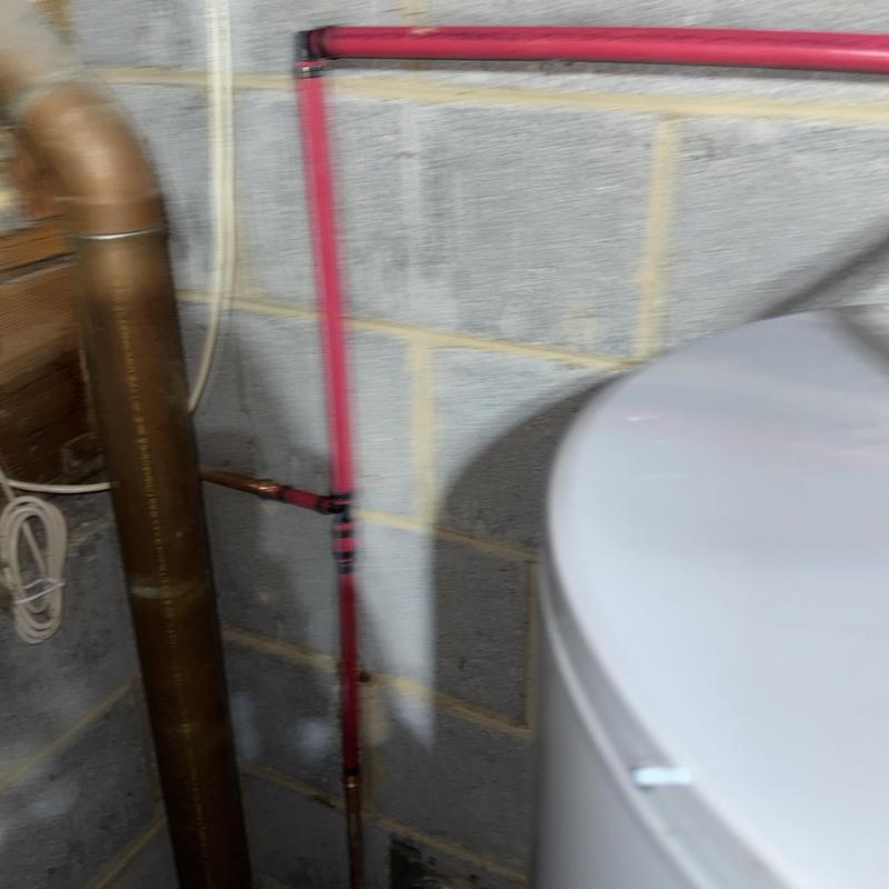 50 gallon water heater with new copper hot water lines