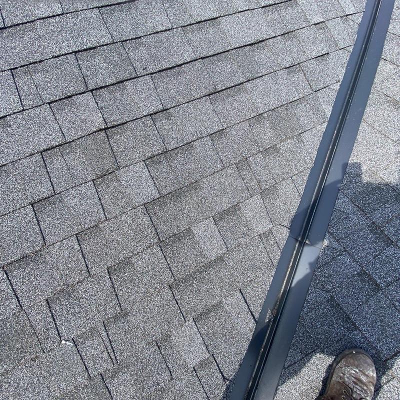 Roof shingles and metal valley sealing with patch repair