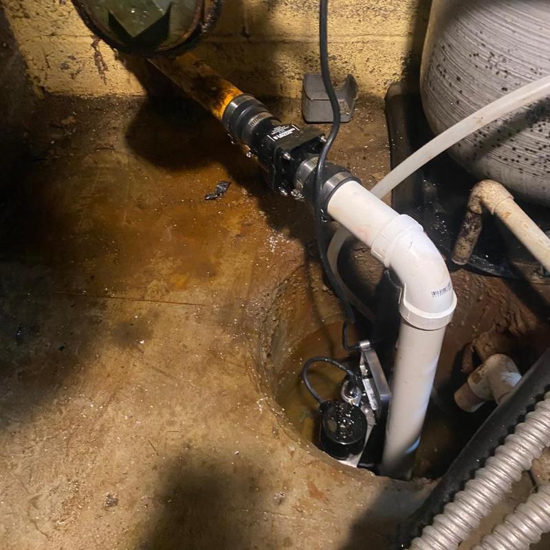 Sump pump replacement with connected piping