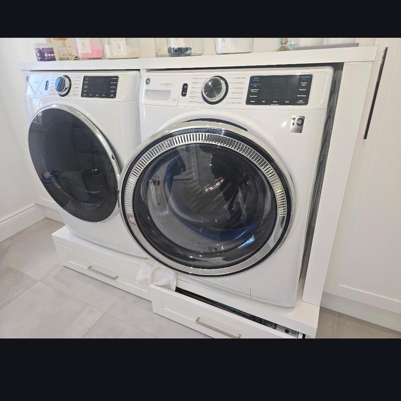 Washing machine and dryer unit in laundry area