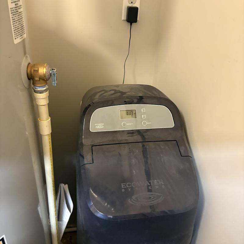 Water softener system with valve and control panel