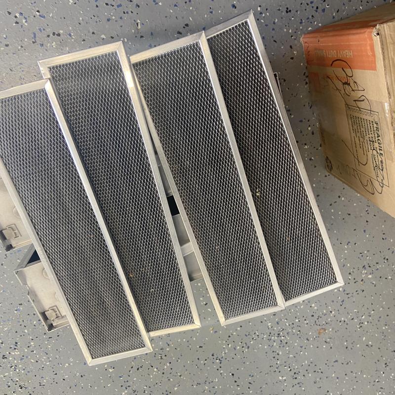Washable HVAC air filters removed for cleaning