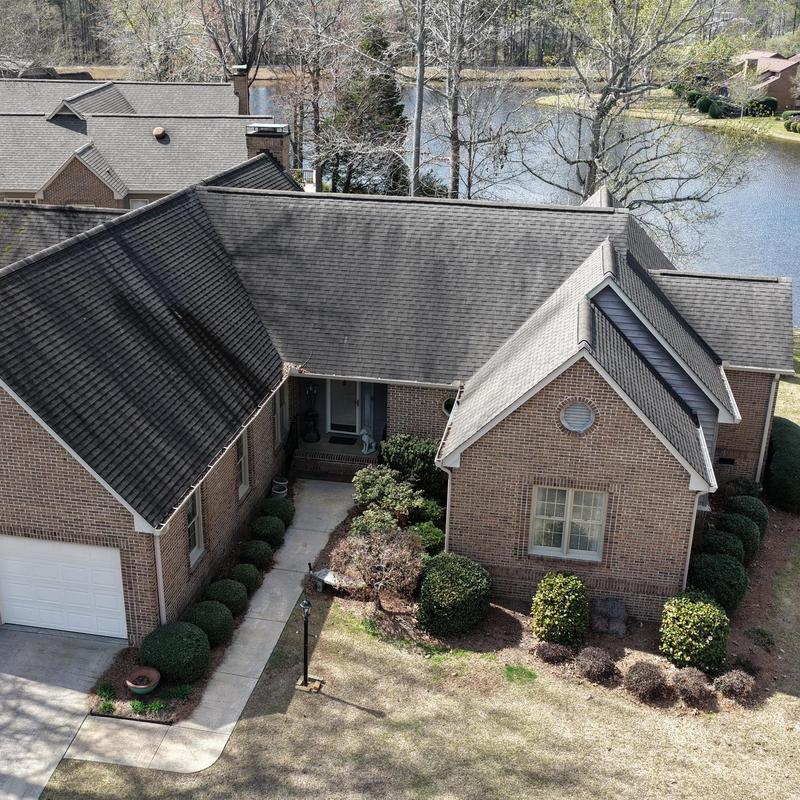 Asphalt shingle roof inspection near lake in Greenwood SC