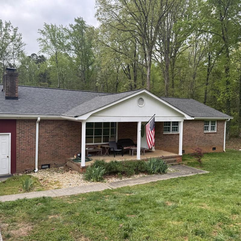 Asphalt shingle roof replacement with porch in Rock Hill
