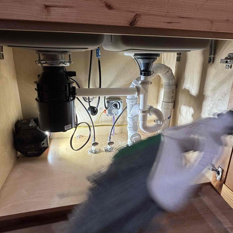 Garbage disposal and sink drain plumbing installation