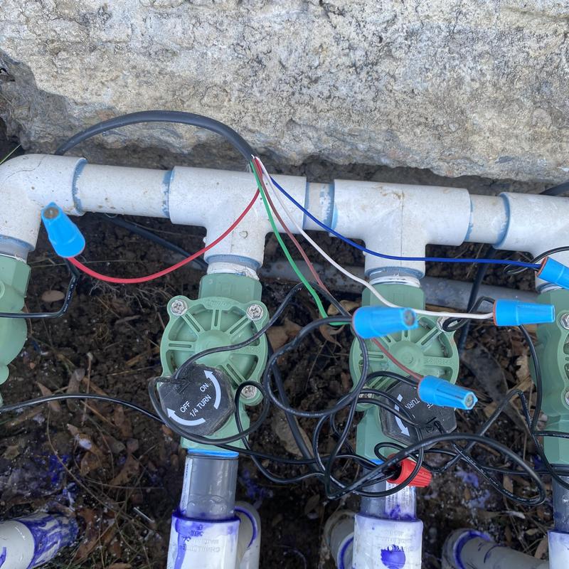 Sprinkler system valves with wiring repair