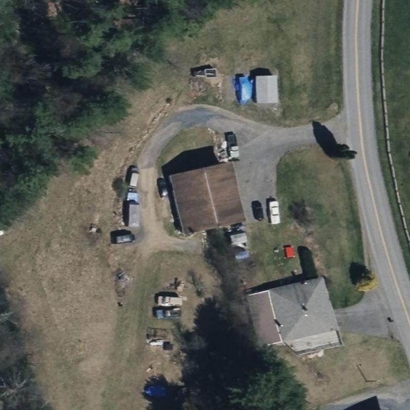 Residential roof inspection and site overview aerial view Residential roof inspection and site overview aerial view