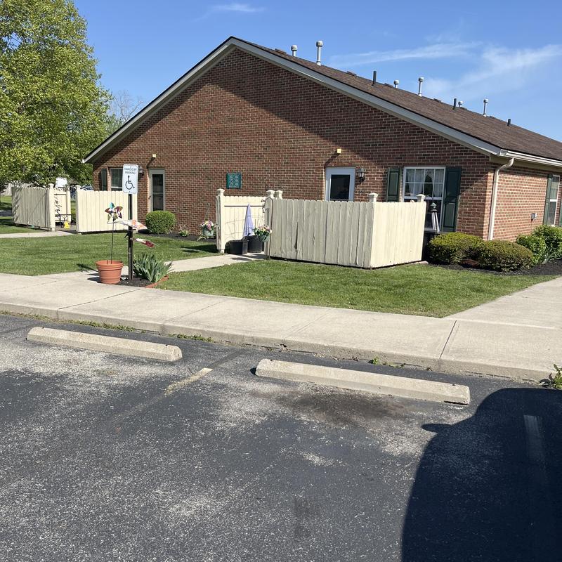 Condo asphalt parking lot and sidewalk exterior