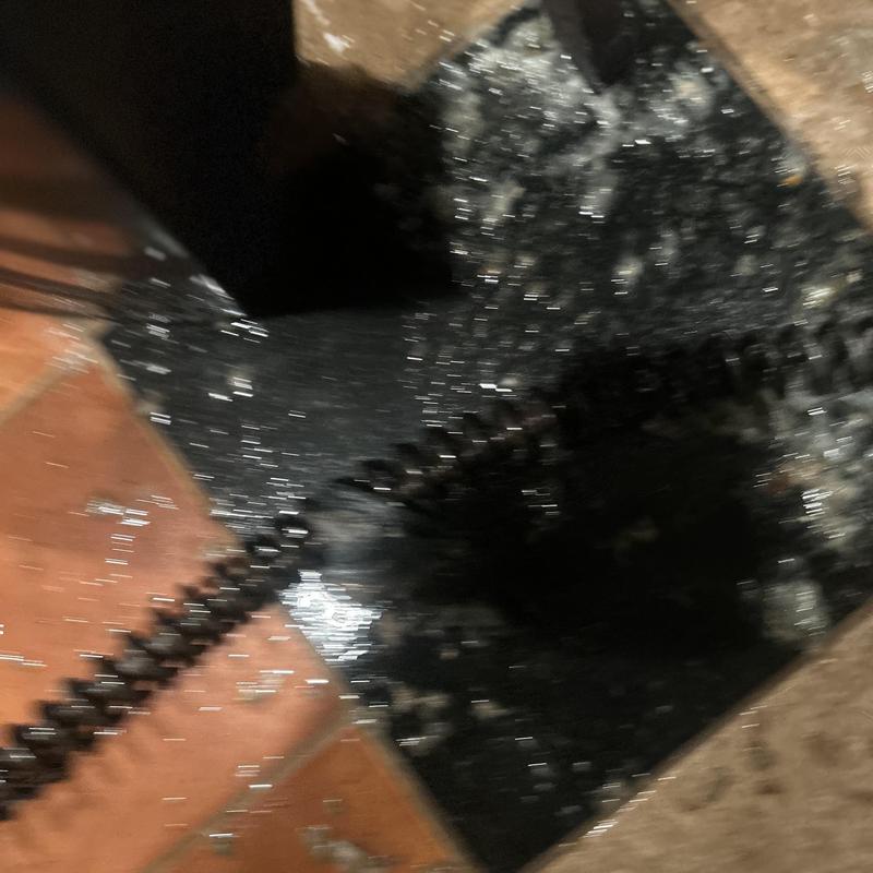 Main sewer line cleaning with jet equipment